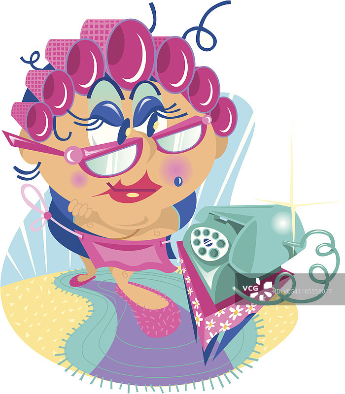 不耐烦的母亲在电话旁等待图片素材