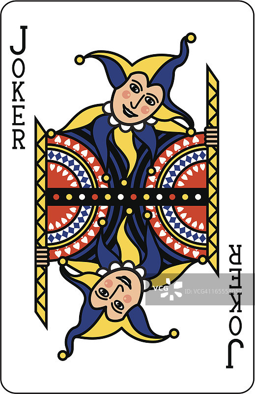 小丑蓝色扑克牌图片素材