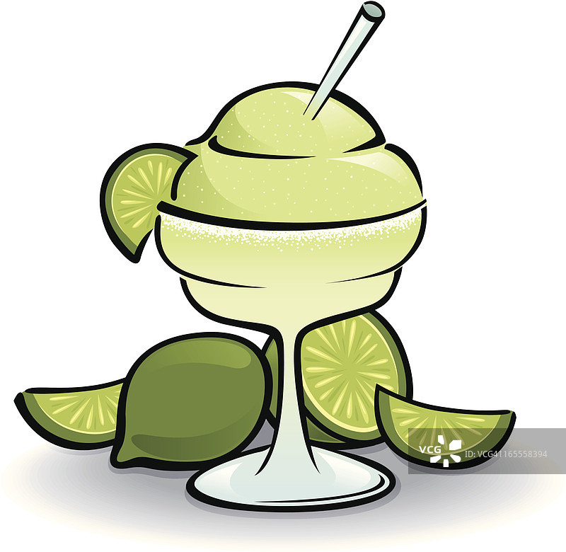 加盐的冰冻玛格丽塔酒图片素材