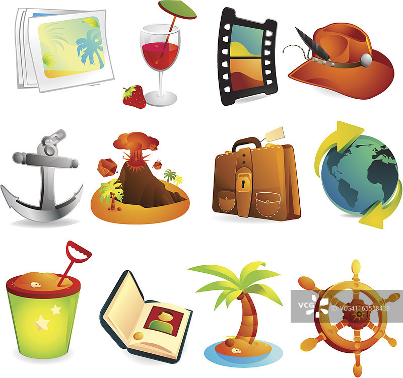 假期和旅游Web图标图片素材