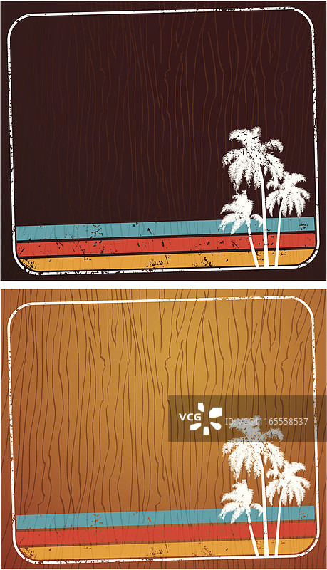 复古棕榈木banner图片素材