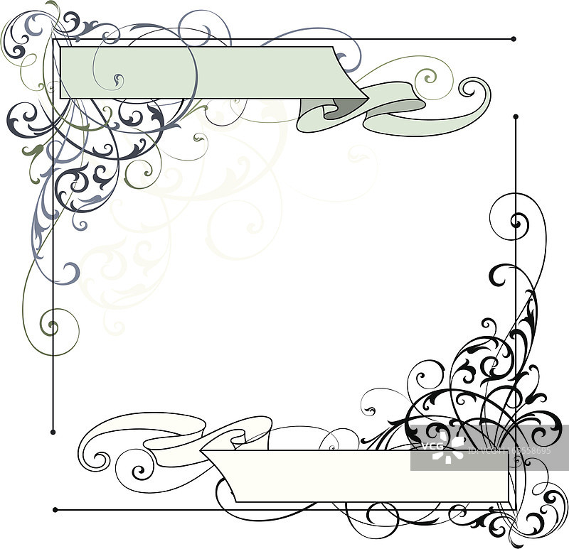 街角缎带卷轴图片素材