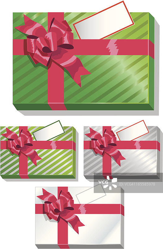 四个礼品包装盒图片素材