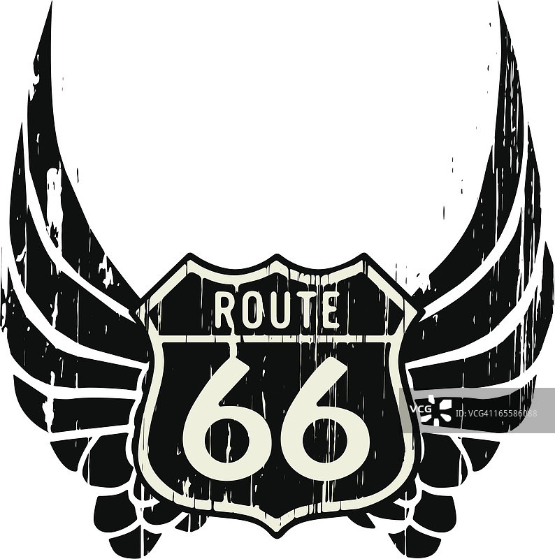 带翅膀的66号公路图片素材