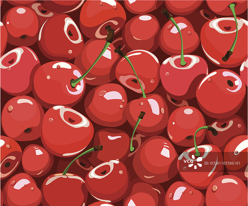 红色卡通樱桃图案图片素材