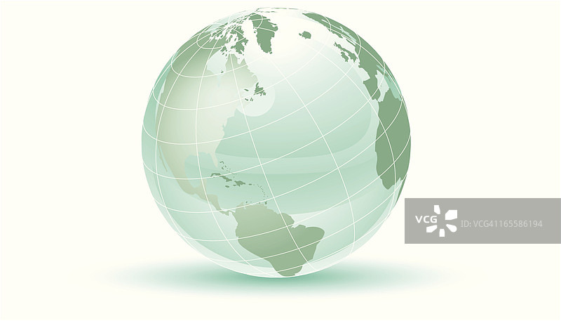 带有网格的绿色地球矢量图图片素材