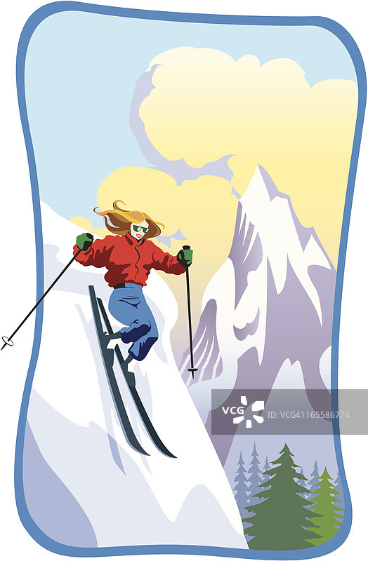 女滑雪者图片素材