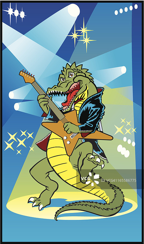 鳄鱼周围的岩石图片素材