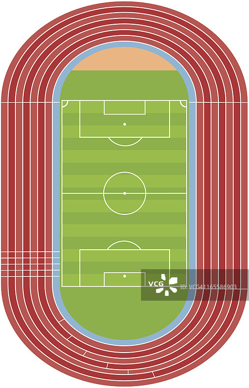 带跑道的足球场图片素材