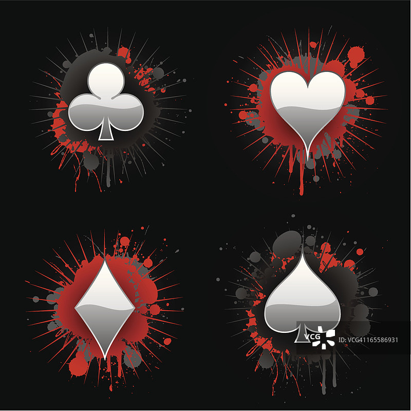 梅花、红心、方块、黑桃图片素材