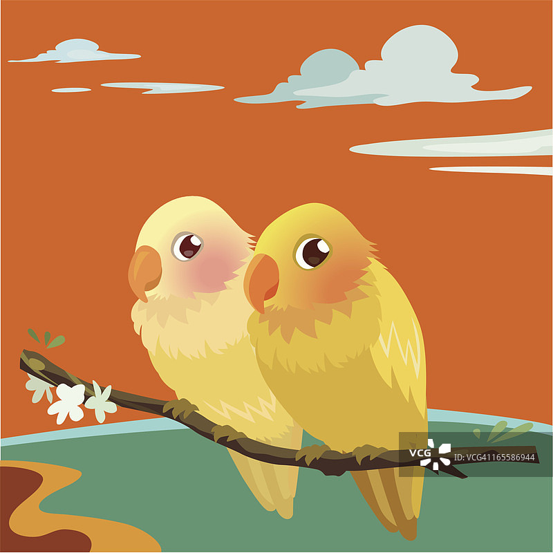 树上的爱情鸟图片素材