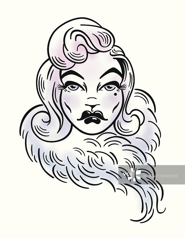 戴皮草围巾的美女图片素材