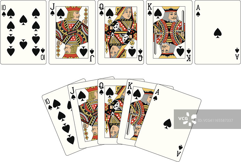 两张同花顺牌图片素材