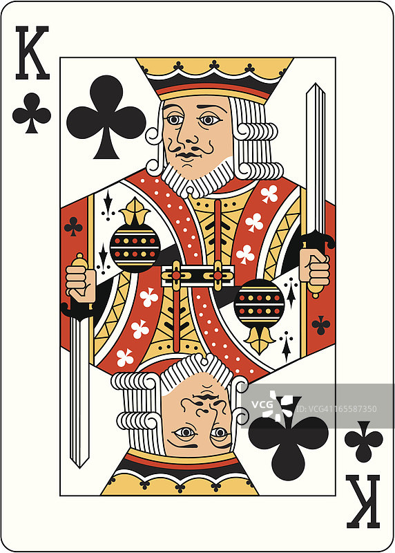 梅花K扑克牌图片素材