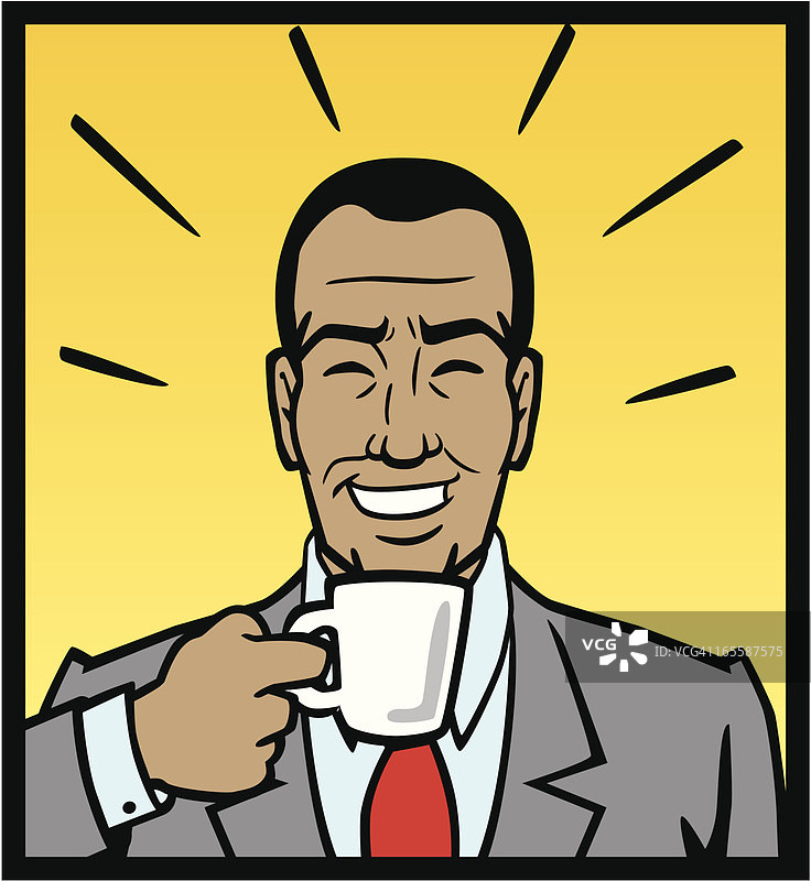 喝咖啡的非裔美国人图片素材