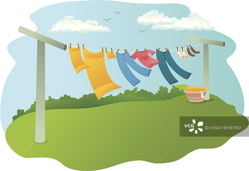 晾衣绳图片素材
