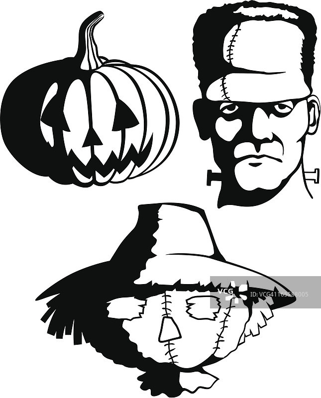 阴影中的万圣节怪物图片素材