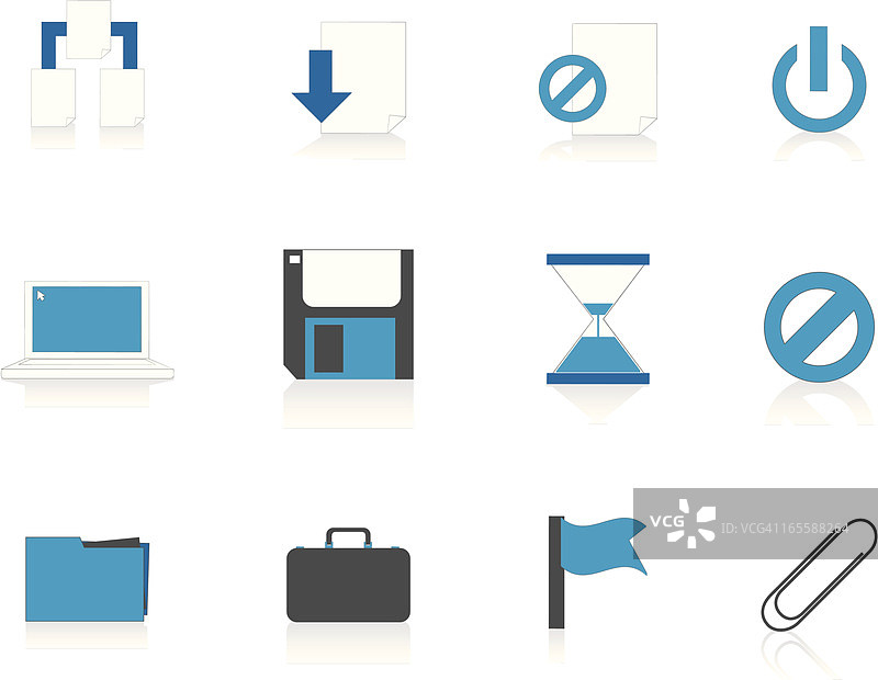 互联网图标系列4 - 文件管理，蓝色图片素材