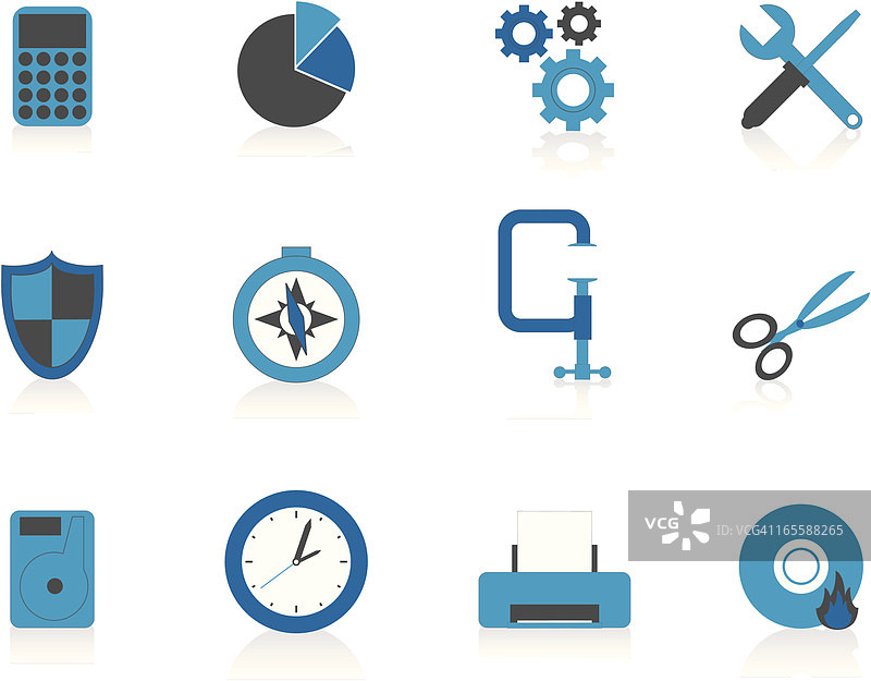 互联网工具实用程序蓝色图标系列5图片素材