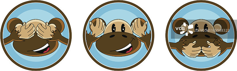 非礼勿视、非礼勿听、非礼勿言猴子图片素材