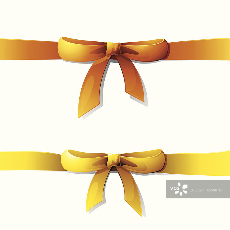 金色双蝴蝶结图片素材