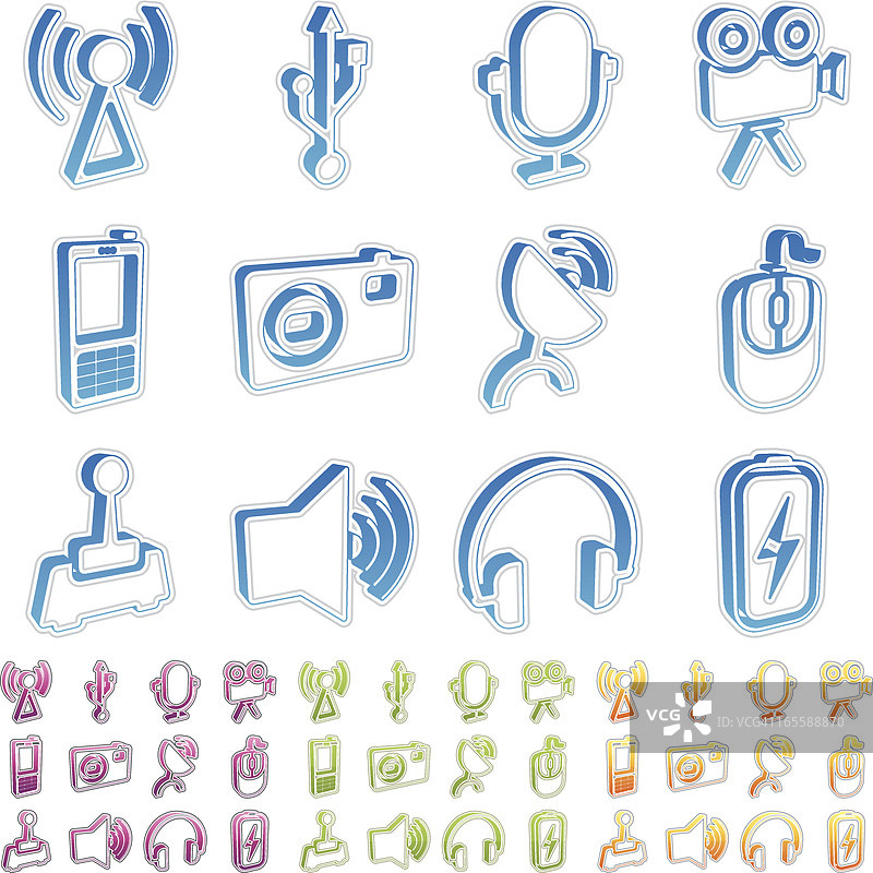 3D设备轮廓图标图片素材