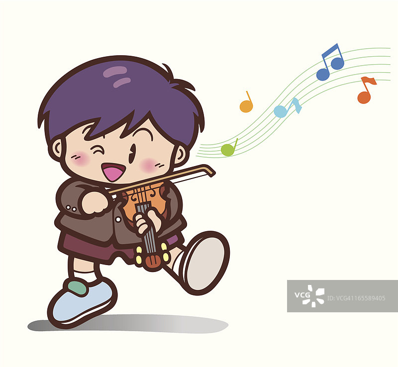 儿童小提琴家图片素材