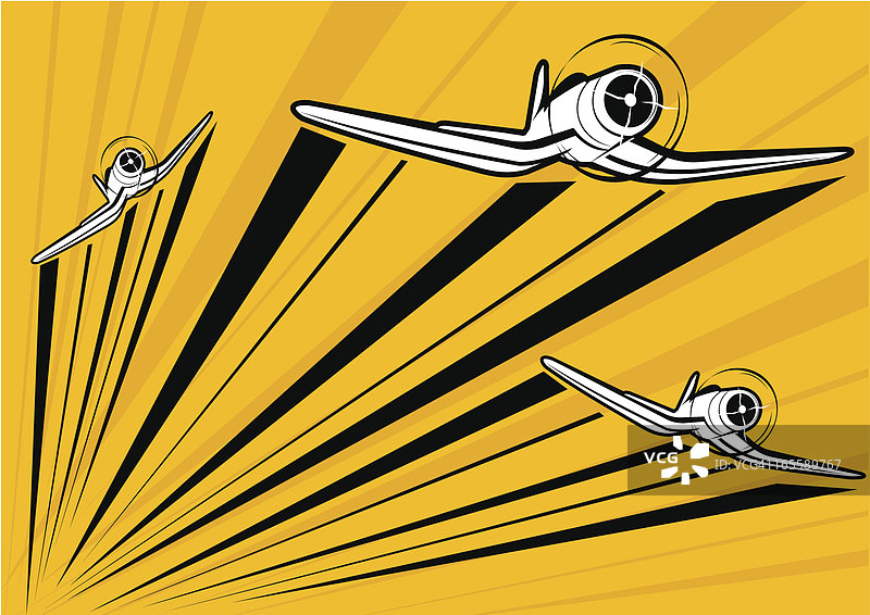 经典战斗机P4U编队飞行图片素材