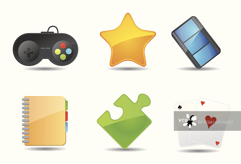 扁平风格游戏娱乐图标图片素材