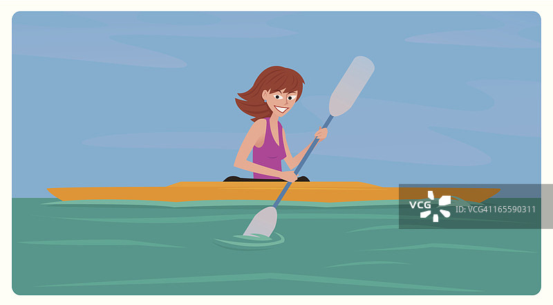 皮划艇女孩图片素材