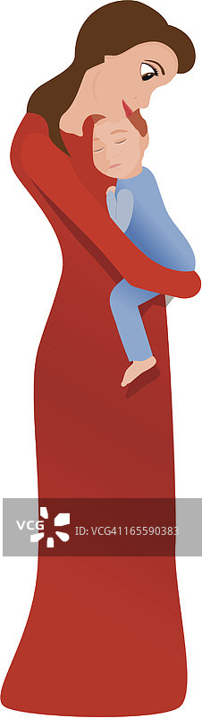 母亲抱着儿子图片素材