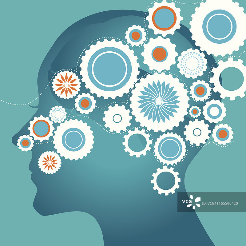 大脑与齿轮图片素材