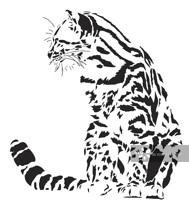 小斑点猫插画图片素材