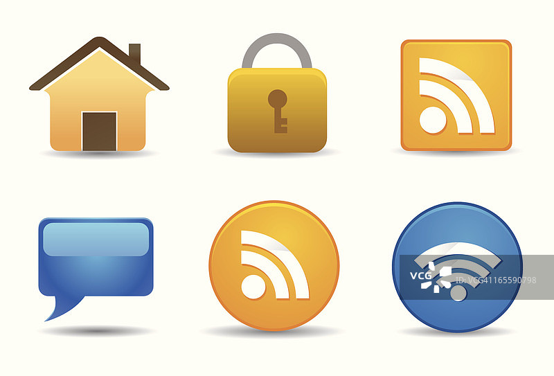 扁平风格图标——网站和博客图片素材