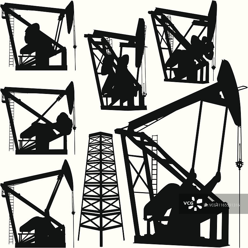 石油钻井平台和井架设备图片素材