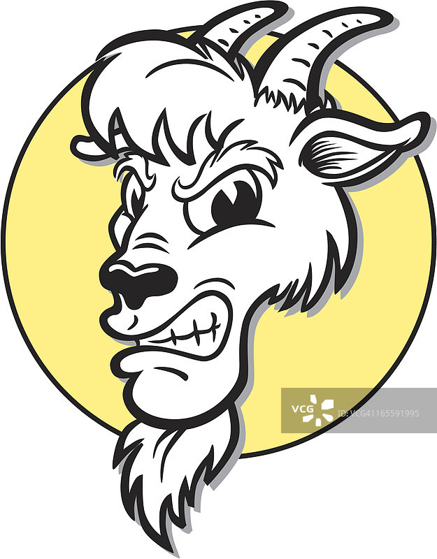 愤怒的山羊吉祥物图片素材