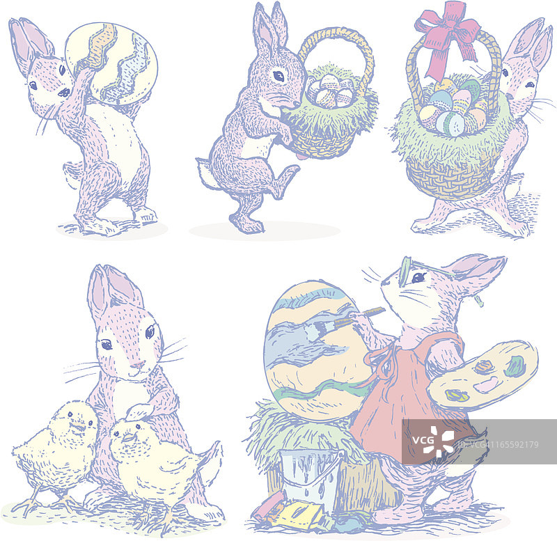 复活节兔子合集图片素材