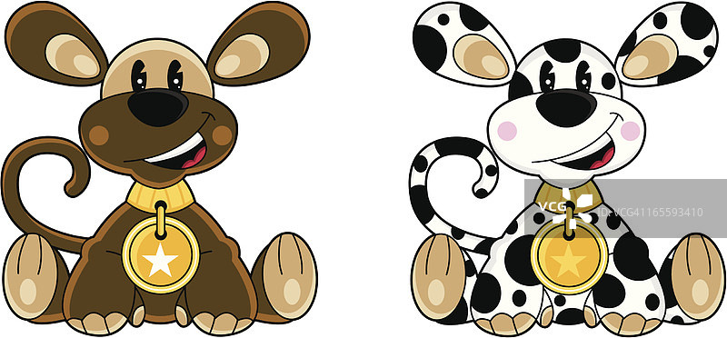 可爱的小狗卡通形象图片素材