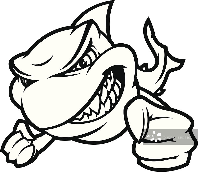 鲨鱼袭击II（黑白）图片素材