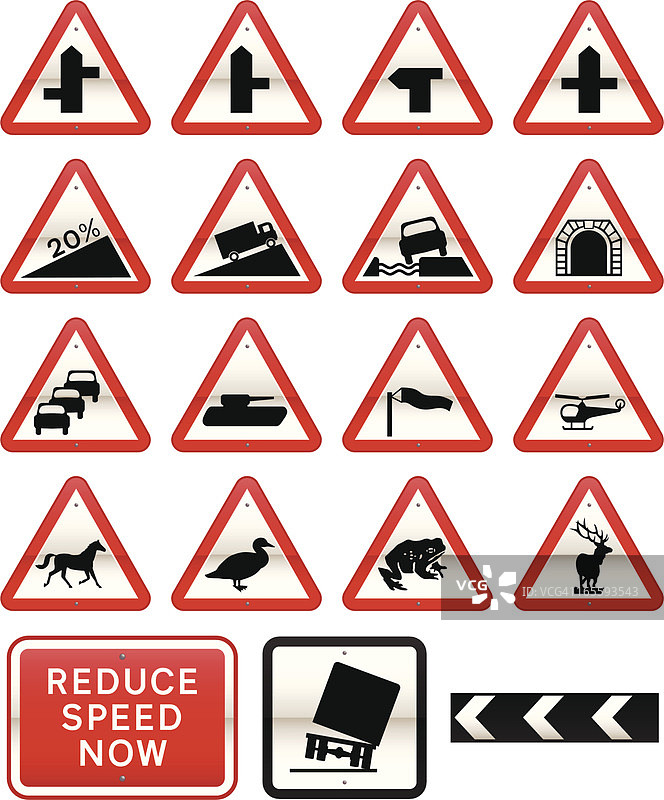 英国道路交通警示标志系列SET 2图片素材