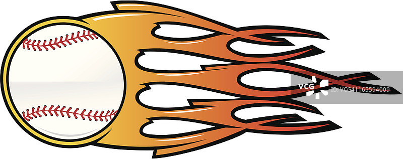 燃烧的棒球图片素材