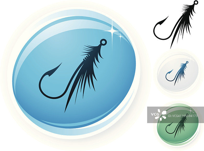 飞蝇钓鱼图标图片素材