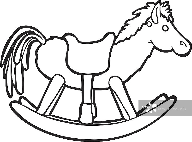 摇摇马线条艺术图片素材