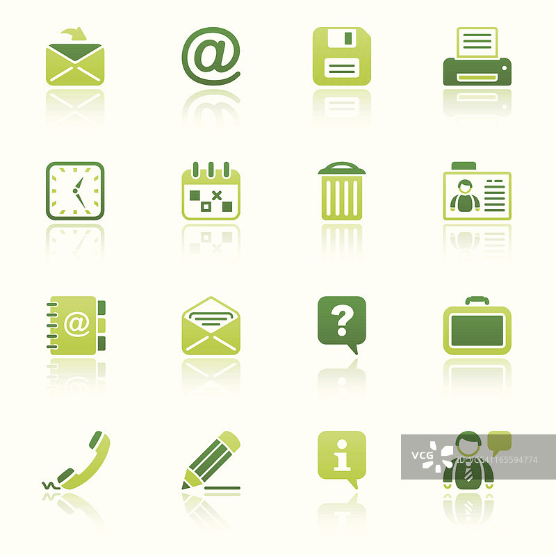 办公室及联系方式图标集I环保反射图片素材