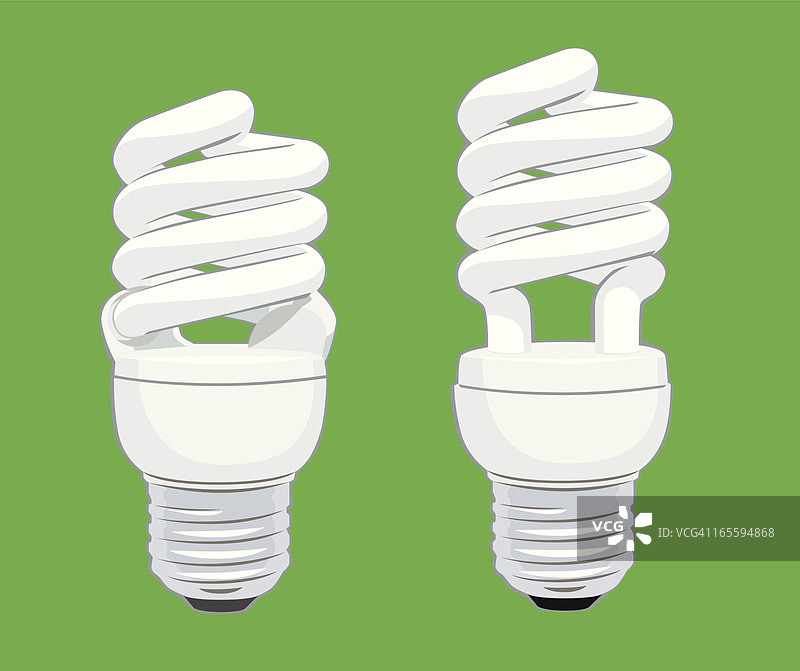 绿色环保：节能荧光灯泡图片素材
