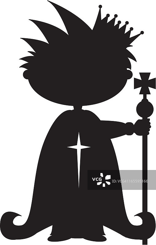 手持权杖的国王轮廓图片素材