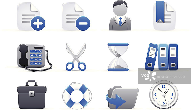 银蓝色可爱图标图片素材