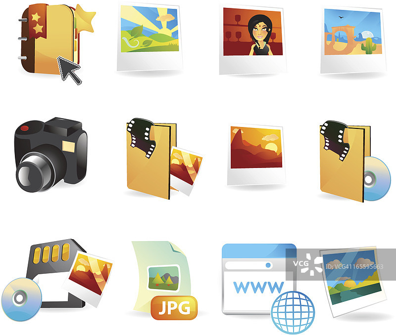 摄影与旅游网页图标图片素材