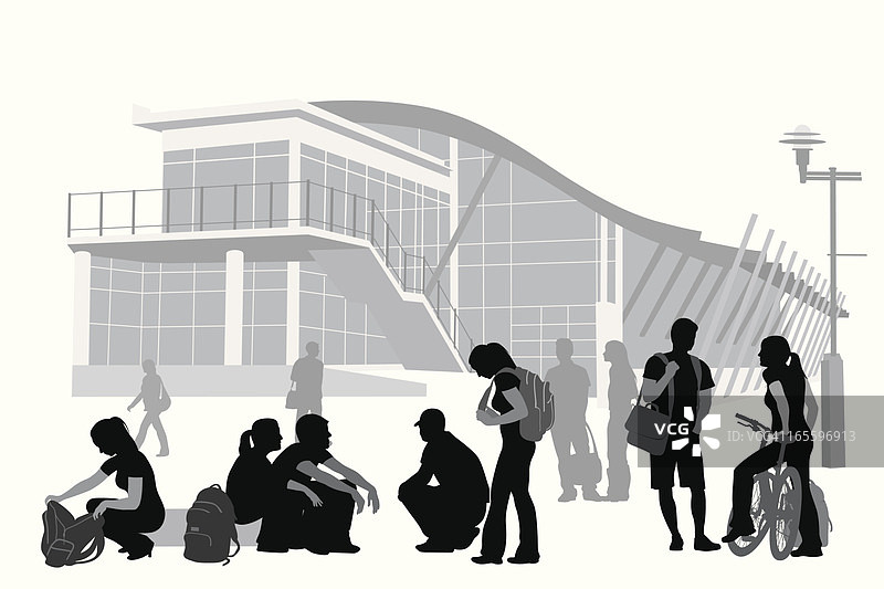 学生人群矢量剪影图片素材
