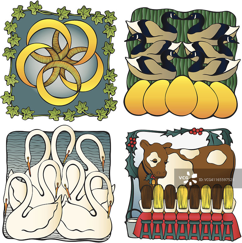 圣诞节的十二天（系列）图片素材